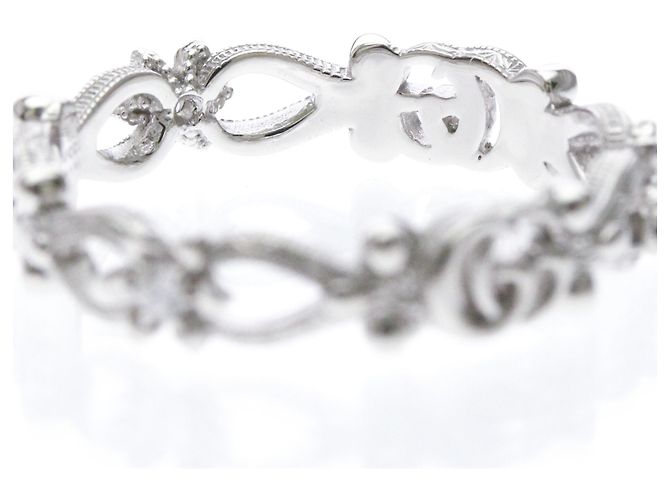 Bague Gucci Flora en or blanc avec diamants Argenté - vue 7
