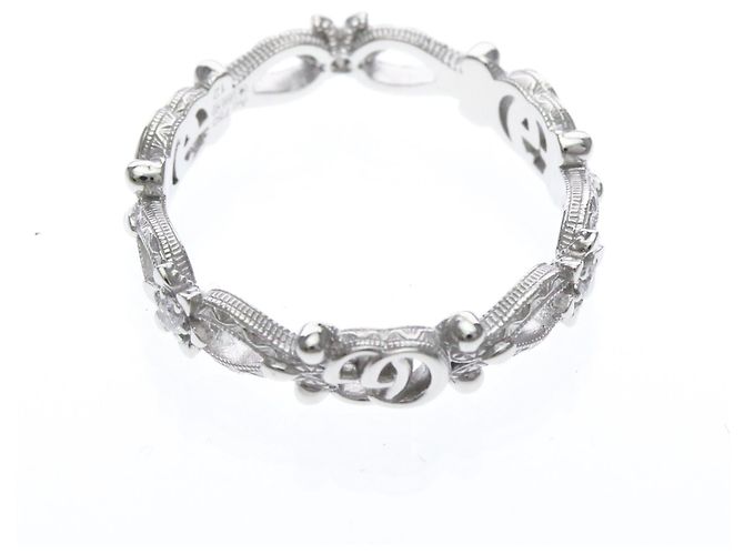 Bague Gucci Flora en or blanc avec diamants Argenté - vue 8
