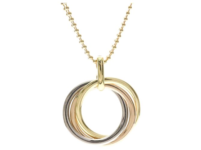 Cartier Trinity Medium Modell Diamantenhalskette Silber Golden - Ansicht 2