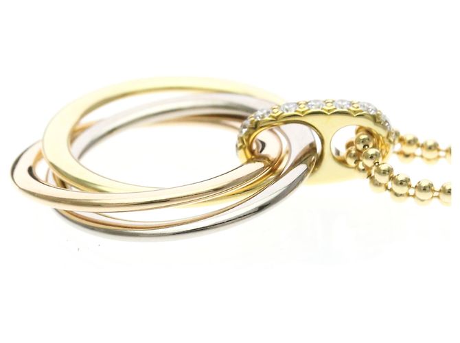 Cartier Trinity Medium Modell Diamantenhalskette Silber Golden - Ansicht 3