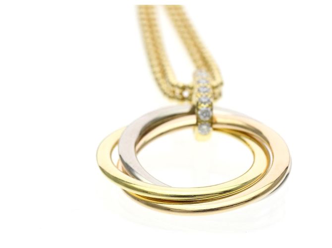 Cartier Trinity Medium Modell Diamantenhalskette Silber Golden - Ansicht 4