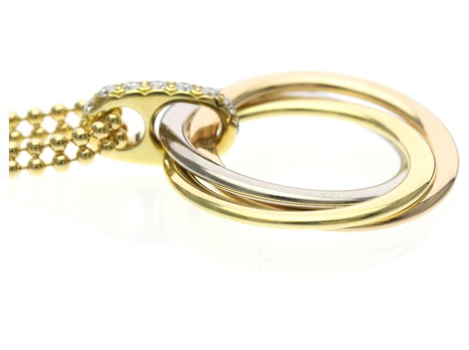 Cartier Trinity Medium Modell Diamantenhalskette Silber Golden - Ansicht 5