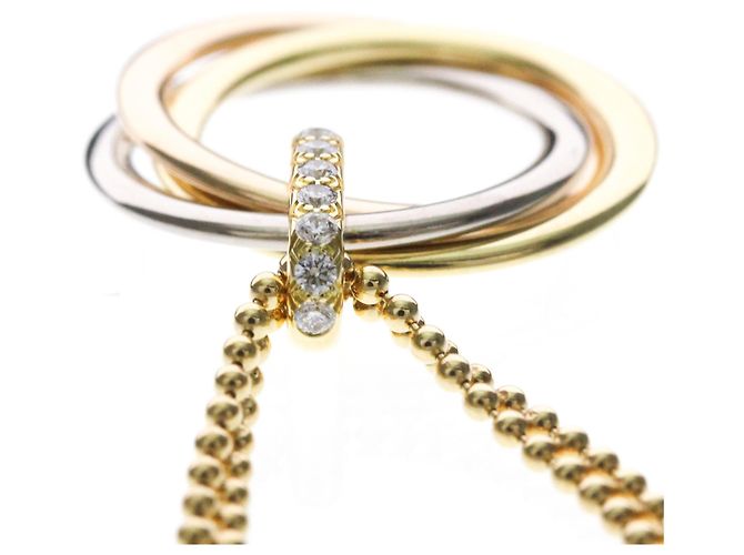 Cartier Trinity Medium Modell Diamantenhalskette Silber Golden - Ansicht 6