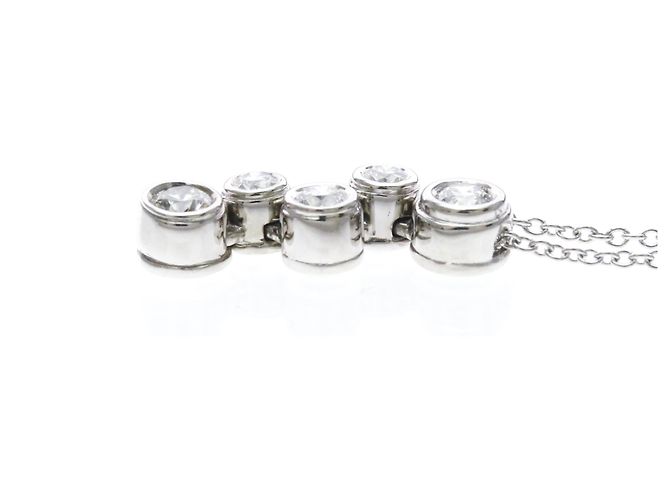 Autre Marque Collier Tiffany Bubble en diamant en platine Argenté - vue 3