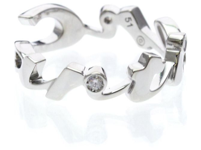 Cartier Ehering aus 18K Weißgold mit Diamanten Silber - Ansicht 2