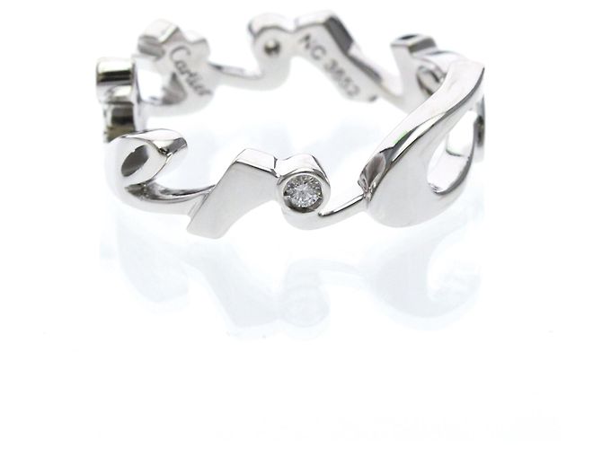 Cartier Ehering aus 18K Weißgold mit Diamanten Silber - Ansicht 4