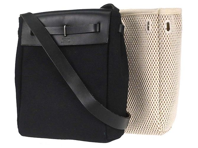 Hermès Hermes Herbag Toile and Leather TPM Schwarz - Ansicht 2