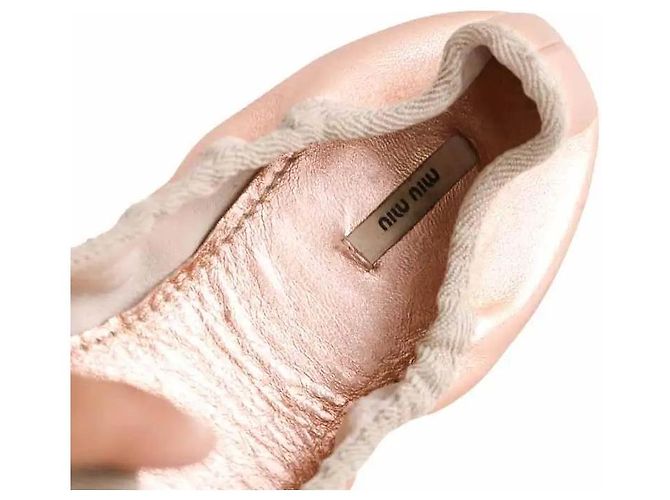 Bailarinas Miu Miu de cuero rosa - vista 4