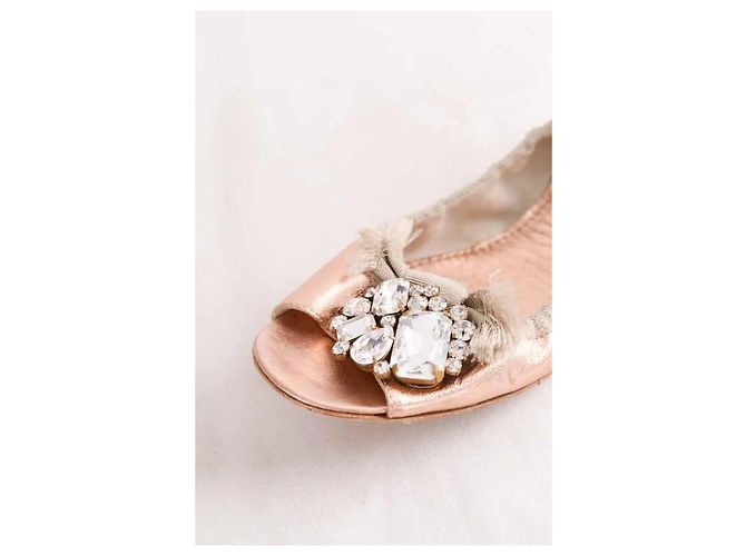 Bailarinas Miu Miu de cuero rosa - vista 5