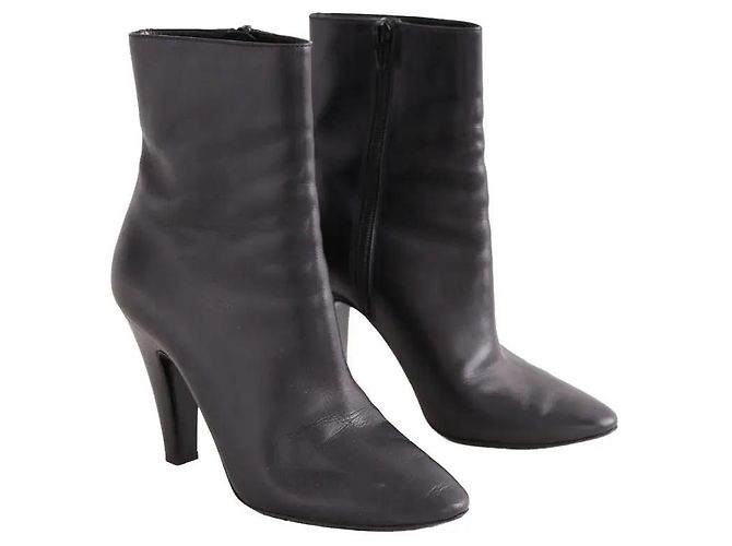 Autre Marque Saint Laurent Lederstiefel Schwarz - Ansicht 3