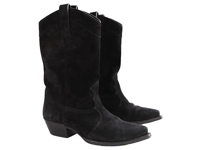 Autre Marque Stivali western Saint Laurent in camoscio nero 37 - vista 3