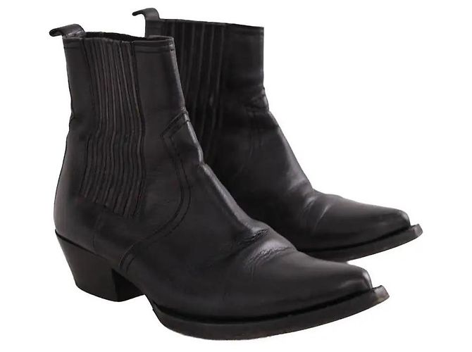 Autre Marque Botas western Saint Laurent de cuero negro 37 - vista 3