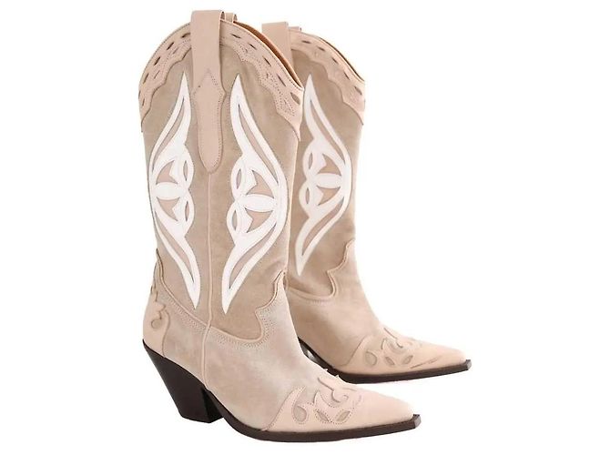 Autre Marque Stivali Toral X Claire Rose Beige Camoscio - vista 3