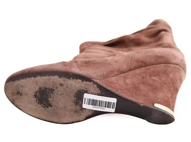 Botas Louis Vuitton de ante marrón talla 38 Castaño - vista 6