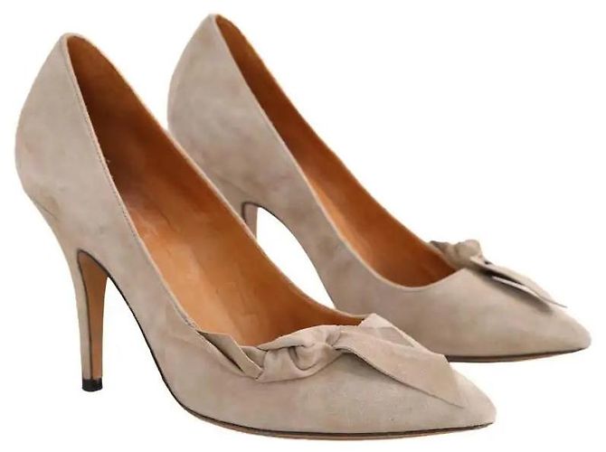 Tacchi Isabel Marant in camoscio kaki taglia 38 Cachi - vista 3