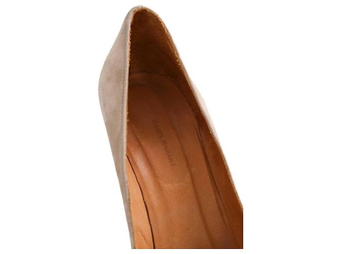 Tacchi Isabel Marant in camoscio kaki taglia 38 Cachi - vista 4