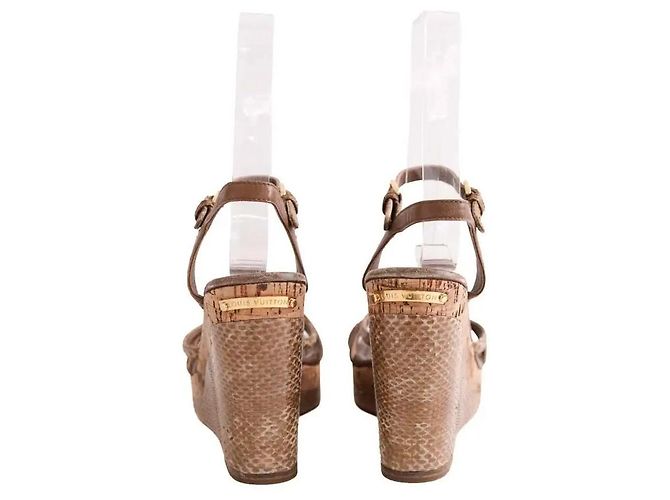 Sandali Louis Vuitton in pelle marrone taglia 38 - vista 2