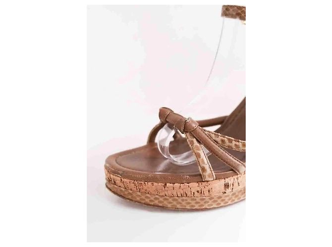 Sandali Louis Vuitton in pelle marrone taglia 38 - vista 4