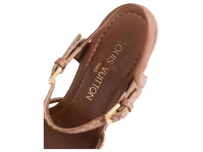 Sandali Louis Vuitton in pelle marrone taglia 38 - vista 5