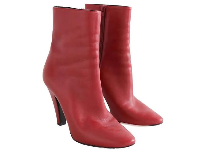 Autre Marque Saint Laurent Lederstiefeletten bordeaux - Ansicht 3