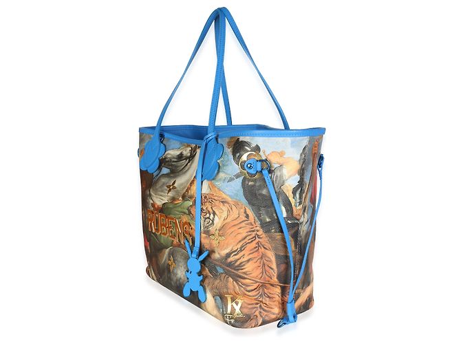 Louis Vuitton x Jeff Koons Rubens Canvas Neverfull MM Blu Multicolore - vista 3