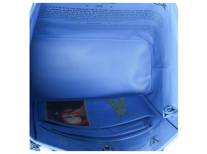 Louis Vuitton x Jeff Koons Rubens Canvas Neverfull MM Blu Multicolore - vista 5