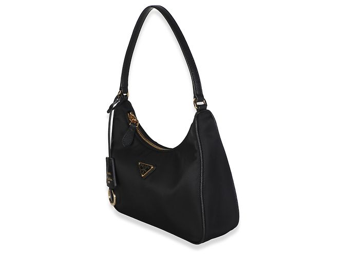 Bolsa Prada Mini Re-Edition 2005 em Re-Nylon e Saffiano Preta Preto - vista 3