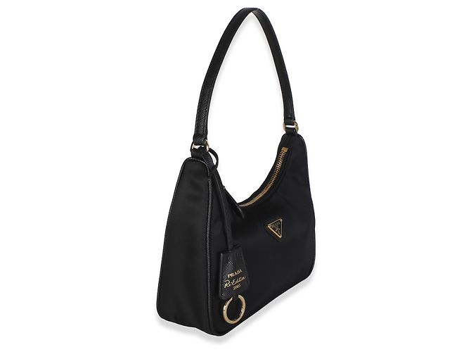 Bolsa Prada Mini Re-Edition 2005 em Re-Nylon e Saffiano Preta Preto - vista 4