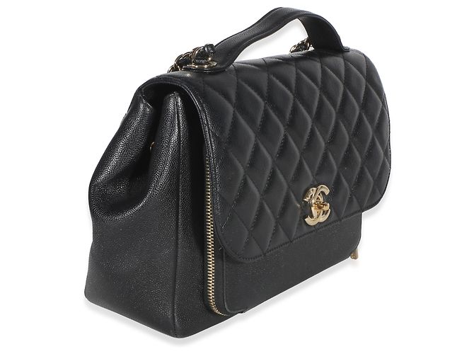 Gabrielle Borsa a patta Chanel Black Quilted Caviar Large Business Affinity Nero - vista 4
