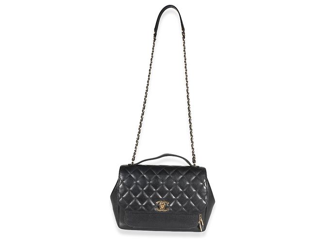Gabrielle Borsa a patta Chanel Black Quilted Caviar Large Business Affinity Nero - vista 5