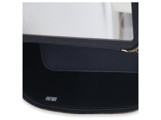 Chanel Small Vanity Case aus blauem Multicolor-Tweed mit Kette - Ansicht 5