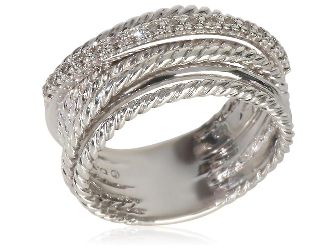 David Yurman Crossover Ring aus Sterlingsilber und Diamanten - Ansicht 2
