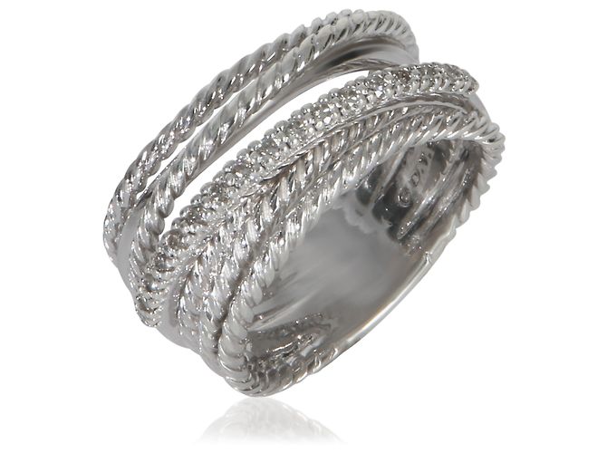 David Yurman Crossover Ring aus Sterlingsilber und Diamanten - Ansicht 4