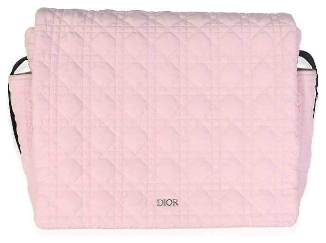 Christian Dior Wickeltasche aus technischem Cannage-Gewebe in blassrosa - Ansicht 8