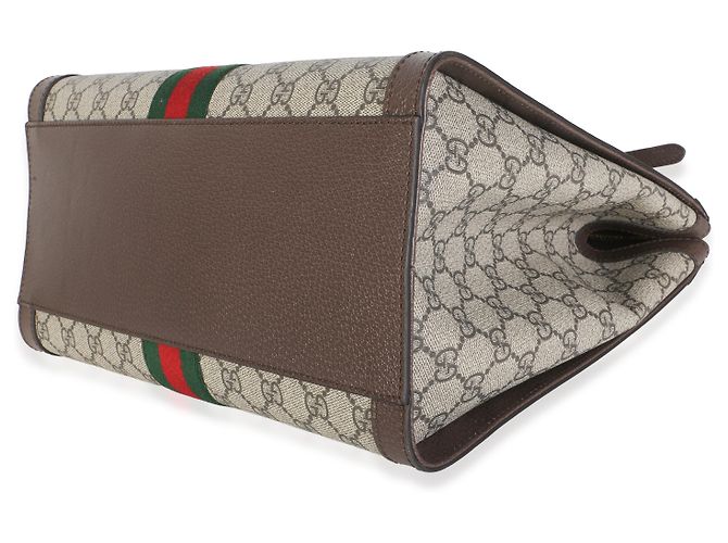 Borsa Tote Ophidia Media Gucci Beige GG Supreme Monogram Web Marrone Multicolore - vista 6