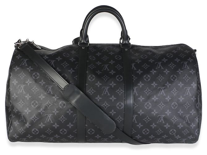 Louis Vuitton Monogram Eclipse Canvas Keepall Bandouliere 55 Schwarz - Ansicht 2