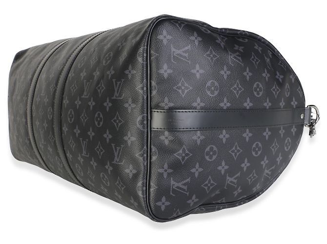 Louis Vuitton Monogram Eclipse Canvas Keepall Bandouliere 55 Schwarz - Ansicht 5