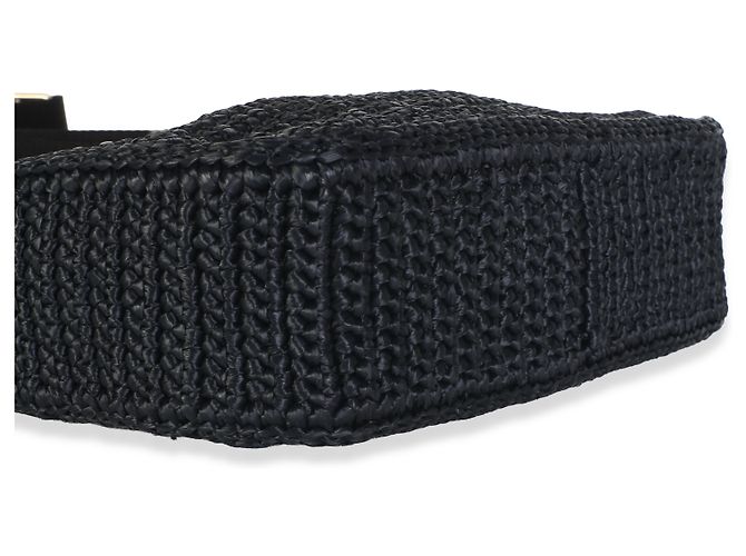 Borsa Prada Re-Edition 2005 in crochet effetto rafia nera Nero - vista 7