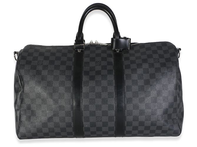 Borsa Keepall Bandoulière 45 in tela Damier Graphite di Louis Vuitton Nero - vista 2