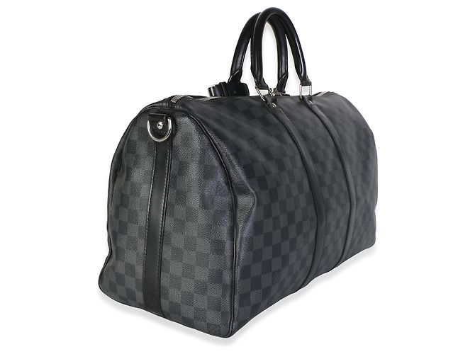 Borsa Keepall Bandoulière 45 in tela Damier Graphite di Louis Vuitton Nero - vista 4