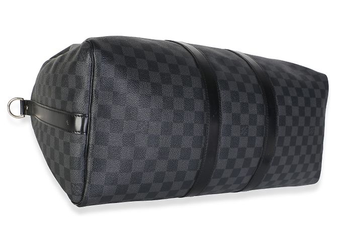 Borsa Keepall Bandoulière 45 in tela Damier Graphite di Louis Vuitton Nero - vista 7