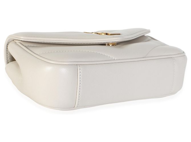 Autre Marque Borsa Mini Loulou Saint Laurent Crema Chevron in pelle d'agnello monogrammata Beige - vista 7