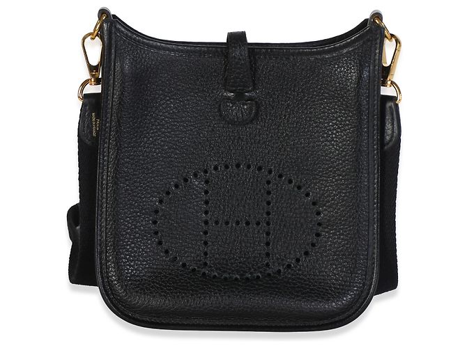 Hermès Black Clemence Mini Evelyne TPM 16 GHW Schwarz - Ansicht 8