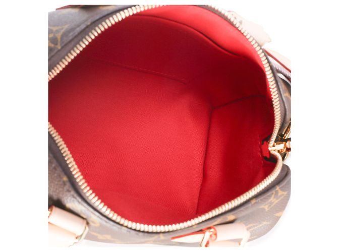 Louis Vuitton Beige Monogram Canvas Speedy Bandouliere 20 Marrone - vista 5