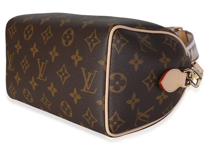 Louis Vuitton Beige Monogram Canvas Speedy Bandouliere 20 Marrone - vista 6