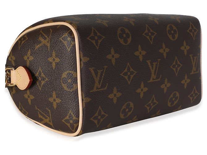 Louis Vuitton Beige Monogram Canvas Speedy Bandouliere 20 Marrone - vista 7
