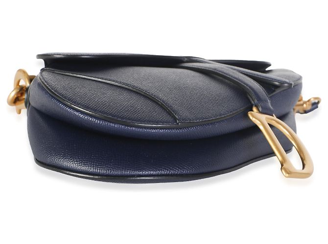 Bolso Saddle Medium Christian Dior en piel de becerro granulada Deep Ocean Azul - vista 7