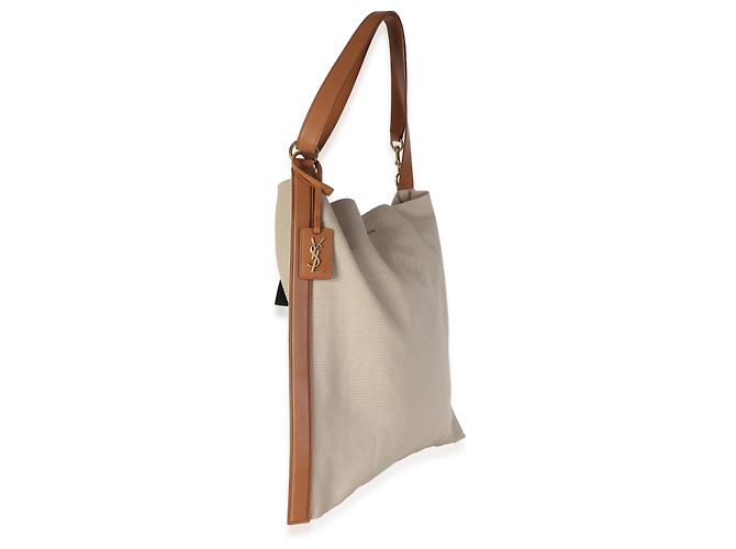 Autre Marque Saint Laurent Desert Dusk Brick Canvas BV Flat Hobo Beige - vista 4