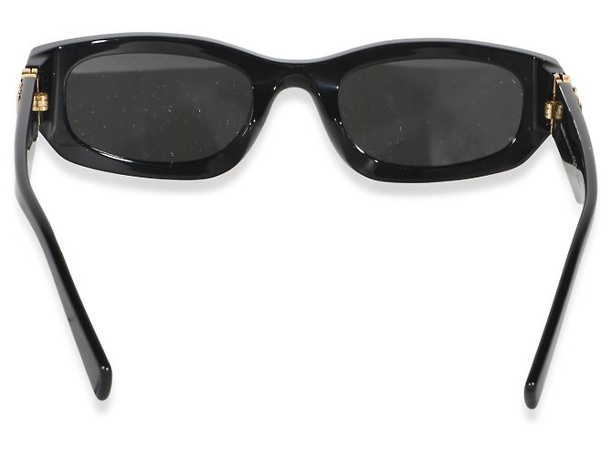 Occhiali da sole Miu Miu in acetato nero con lenti rettangolari e logo - vista 2