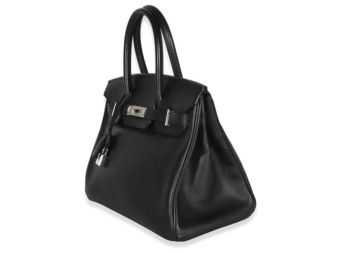 Hermès Birkin 30 PHW in pelle Epsom Nera Nero - vista 3
